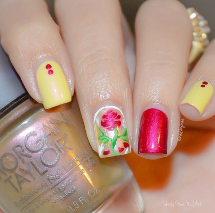 Beauty and the beast nail ideas