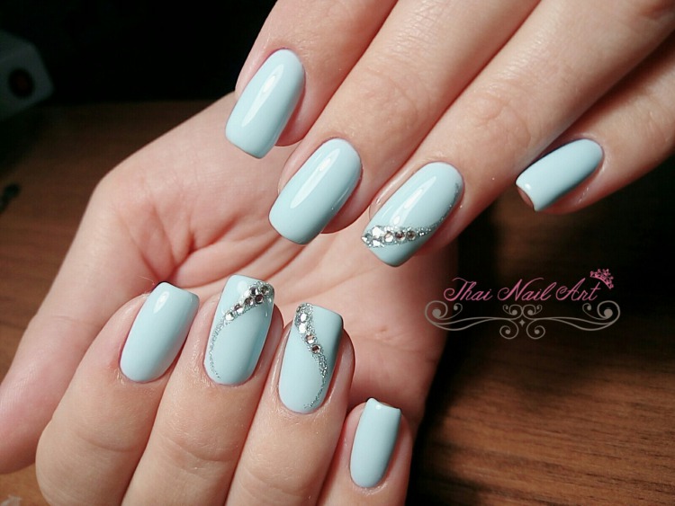Light Blue Gel Nails